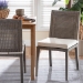 bali & pari Sofia Rattan Dining Chair with Cushion - Handwoven Wicker Side Chair with Mahogany Wood Frame, Coastal Boho Style Indoor Seating, French Grey - Sofia-French Grey-DC