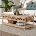 bali & pari Oxford Braided Natural Rattan Coffee Table with Open Shelf - Coastal Boho Living Room Accent Table with Decorative Loop Detailing - WS121-Natural-Rattan-CT