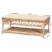 bali & pari Oxford Braided Natural Rattan Coffee Table with Open Shelf - Coastal Boho Living Room Accent Table with Decorative Loop Detailing - WS121-Natural-Rattan-CT