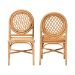 bali & pari Oxford Round Back Rattan Dining Chair Set of 2 - Handwoven Cane Accent Chairs with Open Lattice Design, Natural Wicker Seating for Coastal or Boho Dining Rooms - Oxford-Light Honey Rattan-DC