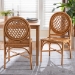 bali & pari Oxford Round Back Rattan Dining Chair Set of 2 - Handwoven Cane Accent Chairs with Open Lattice Design, Natural Wicker Seating for Coastal or Boho Dining Rooms - Oxford-Light Honey Rattan-DC