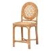 bali & pari Oxford Round Back Rattan Counter Stool - Handwoven Cane Counter Height Chair with Open Lattice Design, Natural Wicker Coastal Kitchen Island Seating