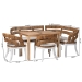 bali & pari Ubud Seagrass Dining Nook Set with Wood Table, Cushioned L-Shaped Bench and Chairs - Coastal Farmhouse Breakfast Corner Furniture Set for Kitchen or Dining Room, 5-Piece - Ubud/RH7006-5PC Dining Set