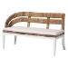 bali & pari Ubud Seagrass Dining Nook Set with Wood Table, Cushioned L-Shaped Bench and Chairs - Coastal Farmhouse Breakfast Corner Furniture Set for Kitchen or Dining Room, 5-Piece - Ubud/RH7006-5PC Dining Set