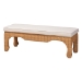bali & pari Abena Ming Style Natural Rattan Bench with Cushion - Boho Chic Accent Seating for Entryway, Bedroom, or Living Room