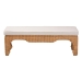 bali & pari Abena Ming Style Natural Rattan Bench with Cushion - Boho Chic Accent Seating for Entryway, Bedroom, or Living Room - Abena-Light Honey Wicker/Rattan-Bench