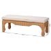 bali & pari Abena Ming Style Natural Rattan Bench with Cushion - Boho Chic Accent Seating for Entryway, Bedroom, or Living Room - Abena-Light Honey Wicker/Rattan-Bench