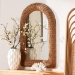 bali & pari Brisia Arched Rattan Wall Mirror - Handwoven Wicker Framed Mirror for Entryway, Living Room, or Bedroom, Natural - F247-FT6-Mirror