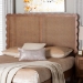 Baxton Studio Orianthe Scalloped Headboard - Boho Chic Bed Backrest with Cane Woven Panel, Modern Minimalist Bedroom Decor, Queen Size - MG9811-Walnut Rattan-HB-Queen