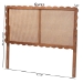 Baxton Studio Orianthe Scalloped Headboard - Boho Chic Bed Backrest with Cane Woven Panel, Modern Minimalist Bedroom Decor, Queen Size - MG9811-Walnut Rattan-HB-Queen