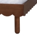Baxton Studio Orianthe Wood Platform Bed Frame with Scalloped Edge Design - Low Profile Bed Base with Round Legs, Modern Minimalist Bedroom Furniture, Queen Size - MG0245-Walnut Rattan-Bed Frame-Queen
