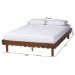 Baxton Studio Orianthe Wood Platform Bed Frame with Scalloped Edge Design - Low Profile Bed Base with Round Legs, Modern Minimalist Bedroom Furniture, Queen Size - MG0245-Walnut Rattan-Bed Frame-Queen