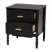 Baxton Studio Marisela Black Wood Nightstand with Gold Handles - 2-Drawer Bedside Table with Bamboo-Inspired Legs, Modern Transitional Accent Furniture for Bedroom or Guest Room - MG9014-Black 9990-2DW-NS