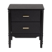 Baxton Studio Marisela Black Wood Nightstand with Gold Handles - 2-Drawer Bedside Table with Bamboo-Inspired Legs, Modern Transitional Accent Furniture for Bedroom or Guest Room - MG9014-Black 9990-2DW-NS
