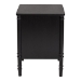 Baxton Studio Marisela Black Wood Nightstand with Gold Handles - 2-Drawer Bedside Table with Bamboo-Inspired Legs, Modern Transitional Accent Furniture for Bedroom or Guest Room - MG9014-Black 9990-2DW-NS