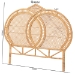 bali & pari Nerita Rattan Headboard - Handwoven Wicker Headboard Panel with Double Circle Design, Light Honey, Lightweight Coastal Bedroom Decor, Queen Size - Amelia-Light Honey Rattan-HB-Queen