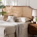 Baxton Studio Hermine Bamboo Woven Headboard - Solid Wood Bed Backrest Panel with Curved Top, Boho Coastal Bed Accent, Queen Size - Hermine-HRN20-Headboard Queen