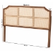 Baxton Studio Hermine Bamboo Woven Headboard - Solid Wood Bed Backrest Panel with Curved Top, Boho Coastal Bed Accent, Queen Size - Hermine-HRN20-Headboard Queen