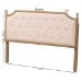 Baxton Studio Lourdes Upholstered Headboard with Solid Wood Frame - Tufted Backrest Panel with Curved Top, Elegant Bedroom Decor, Queen Size - Louvre-Light Beige-Headboard Queen