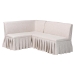 Baxton Studio Bryna 2-Piece Fabric Upholstered Dining Nook Bench Set - Corner Kitchen Banquette Seating with Skirted Base, L-Shaped Breakfast Nook for Small Spaces, Beige