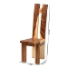 bali & pari Lin Suar Wood Dining Chair Set of 2 - Handcrafted Solid Wood Chair with Natural Grain Pattern, Rustic Modern Accent Seating for Dining Room or Kitchen - Lin-Natural/Wooden-DC