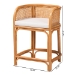 bali & pari Aria Natural Rattan Counter Stool with Backrest and Removable Cushion - Handwoven Cane Counter Height Seating for Kitchen Island or Dining Area - Ania-Light Honey/Rattan-CS