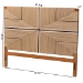 bali & pari Prita Paper Loom Headboard with Mahogany Wood Frame, Handwoven Bed Backrest Panel with Geometric Design, Boho Rustic Bedroom Accent, King Size - Madeline-Brown-HB-King