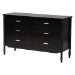 Baxton Studio Marisela 4-Piece Black Bedroom Set - Canopy Bed with Synthetic Rattan Headboard, Matching Dresser and Two Nightstands, Modern Transitional Wood Bedroom Furniture Collection, King - Jabari-Black-King 4PC Bedroom Set