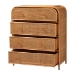 bali & pari Sampit Natural Rattan 4-Drawer Storage Cabinet - Handwoven Cane Displaying Unit with Rounded Frame, Boho Coastal Accent Furniture for Hallway, Living room or Bathroom - SAMPIT-Light Honey Rattan-Cabinet