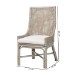 bali & pari Bella Rattan Dining Chair with Cushion - Handwoven Wicker Accent Side Chair with High Backrest, Coastal Boho Seating for Kitchen or Dining Area, French Grey - Bella-French Grey/Rattan-DC