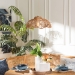 bali & pari Neorah Natural Rattan Pendant Lampshade - Coastal Boho Ceiling Light Cover with Handcrafted Petal Shape - F247-FT12-Lamp Shade