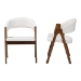 Baxton Studio Virden Boucle Upholstered Dining Chair Set of 2- Mid-Century Modern Armchair with Solid Wood Frame and Curved Open-Back Design, Walnut Brown and White - Virden-White Boucle/Walnut-DC