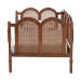 Baxton Studio Carmiya Scalloped Daybed - Twin Size Wooden Frame with Rattan Panels, Arched Boho Coastal Style Bed for Living Room or Guest Bedroom - MG0211-Walnut Rattan-Daybed-Twin
