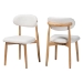 Baxton Studio Wattsu Boucle Upholstered Dining Chair Set of 2- Mid-Century Modern Side Chair with Solid Wood Frame and Rounded Backrest, Natural and White