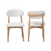 Baxton Studio Wattsu Boucle Upholstered Dining Chair Set of 2- Mid-Century Modern Side Chair with Solid Wood Frame and Rounded Backrest, Natural and White - Wattsu-White Boucle/Natural-DC