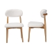 Baxton Studio Wattsu Boucle Upholstered Dining Chair Set of 2- Mid-Century Modern Side Chair with Solid Wood Frame and Rounded Backrest, Natural and White - Wattsu-White Boucle/Natural-DC