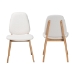 Baxton Studio Hudson Boucle Upholstered Dining Chair Set of 2- Mid-Century Modern Side Chair with Solid Wood Frame and Rounded Backrest, Natural and White - Hudson-White Boucle/Natural-DC