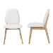 Baxton Studio Hudson Boucle Upholstered Dining Chair Set of 2- Mid-Century Modern Side Chair with Solid Wood Frame and Rounded Backrest, Natural and White - Hudson-White Boucle/Natural-DC