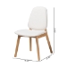 Baxton Studio Hudson Boucle Upholstered Dining Chair Set of 2- Mid-Century Modern Side Chair with Solid Wood Frame and Rounded Backrest, Natural and White - Hudson-White Boucle/Natural-DC