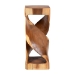 bali & pari Rapha Suar Wood Accent Table - Hand-Carved Sculptural Pedestal Stand with Twist Design, Modern Boho Side Table for Living Room or Entryway, 29.5" Tall - Suar S/T 012-Natural-Side Table