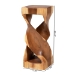 bali & pari Rapha Suar Wood Accent Table - Hand-Carved Sculptural Pedestal Stand with Twist Design, Modern Boho Side Table for Living Room or Entryway, 29.5" Tall - Suar S/T 012-Natural-Side Table