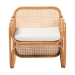 bali & pari Cambridge Natural Rattan Armchair - Handcrafted Lounge Chair with Cushion, Rounded Frame with Cane Woven Panels, Accent Seating for Living Room or Sunroom - Cambridge-Light Honey Rattan-CC
