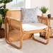 bali & pari Cambridge Natural Rattan Armchair - Handcrafted Lounge Chair with Cushion, Rounded Frame with Cane Woven Panels, Accent Seating for Living Room or Sunroom - Cambridge-Light Honey Rattan-CC