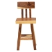 bali & pari Luli Suar Wood Counter Stool - Handcrafted Solid Wood Stool with Backrest, Rustic Modern Seating for Kitchen Island or Dining Area - Luli-Natural/Wooden-CS