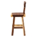 bali & pari Luli Suar Wood Counter Stool - Handcrafted Solid Wood Stool with Backrest, Rustic Modern Seating for Kitchen Island or Dining Area - Luli-Natural/Wooden-CS