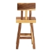 bali & pari Luli Suar Wood Counter Stool - Handcrafted Solid Wood Stool with Backrest, Rustic Modern Seating for Kitchen Island or Dining Area - Luli-Natural/Wooden-CS