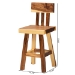 bali & pari Luli Suar Wood Counter Stool - Handcrafted Solid Wood Stool with Backrest, Rustic Modern Seating for Kitchen Island or Dining Area - Luli-Natural/Wooden-CS