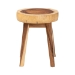 bali & pari Jia Suar Wood End Table - Handcrafted Side Table with Live Edge Round Top and Tapered Legs, Rustic Boho Accent Furniture for Living Room, Bedroom, or Patio - Jia-Natural/Wooden-End Table
