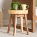 bali & pari Jia Suar Wood End Table - Handcrafted Side Table with Live Edge Round Top and Tapered Legs, Rustic Boho Accent Furniture for Living Room, Bedroom, or Patio - Jia-Natural/Wooden-End Table