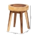 bali & pari Jia Suar Wood End Table - Handcrafted Side Table with Live Edge Round Top and Tapered Legs, Rustic Boho Accent Furniture for Living Room, Bedroom, or Patio - Jia-Natural/Wooden-End Table